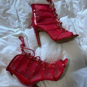 Red booties. Dancer booties